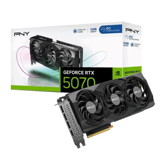 Obrázek PNY VGA Nvidia GeForce RTX 5070 12 GB OC, RTX 5070, 12 GB GDDR7, 3xDP, 1xHDMI
