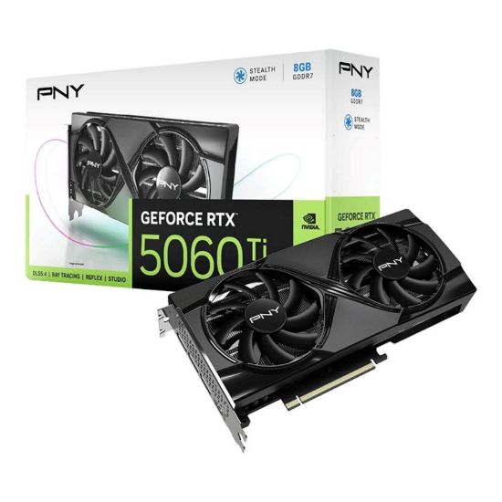 Obrázek PNY VGA Nvidia GeForce RTX 5060 Ti 8 GB Dual Fan, RTX 5060 Ti, 8 GB GDDR7, 3xDP, 1xHDMI
