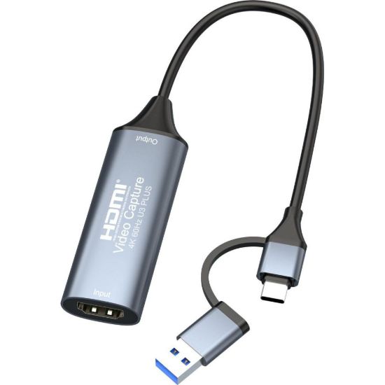 Obrázek PREMIUMCORD 4K@60 Hz HDMI capture/ grabber pro záznam Video/ Audio signálu do počítače s konektorem USB3.0 a USB- C