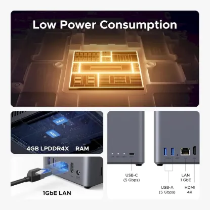 Obrázek UGREEN NASync DH2300 (2 x 4C/ RockchipA76+A55/ 2, 2GHz/ 4 GBRAM/ 2xSATA/ 1xGbE/ 2xUSB3.2/ 1xUSB- C/ HDMI)