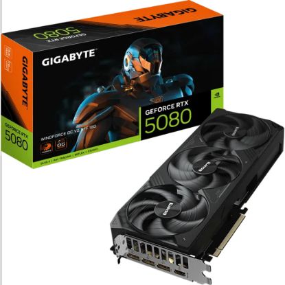 Obrázek GIGABYTE VGA NVIDIA GeForce RTX 5080 WINDFORCE OC 16G V2, 16G GDDR7, 3xDP, 1xHDMI