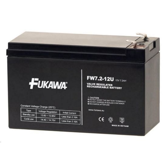 Obrázek Baterie - FUKAWA FW 7, 2- 12 F2U (12V/ 7, 2 Ah - Faston 250), konektor - 6.3mm, životnost 5let