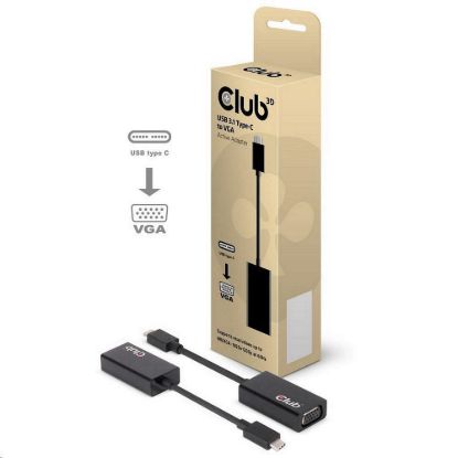 Obrázek Club3D Adaptér aktivní USB 3.1 typ C na VGA (M/ F), 15cm