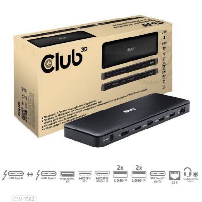 Obrázek Club3D Dokovací stanice USB- C 12v1, 1xDP, 1xHDMI, 2xUSB- C, 4xUSB, 1xRJ45, černá