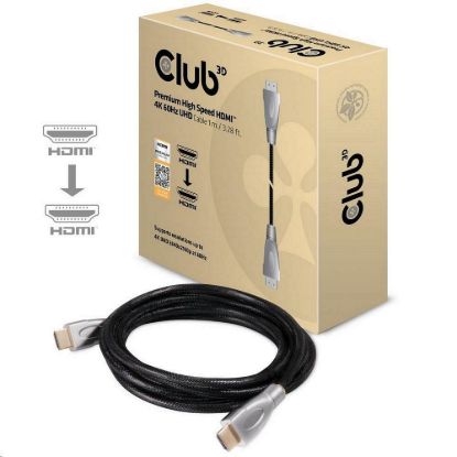 Obrázek Club3D Kabel Certifikovaný HDMI 2.0 Premium High Speed 4K60 Hz UHD, 1m