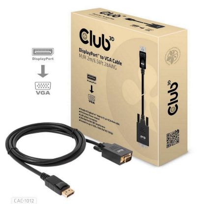 Obrázek Club3D kabel DP na VGA, M/ M, 2m, 28 AWG