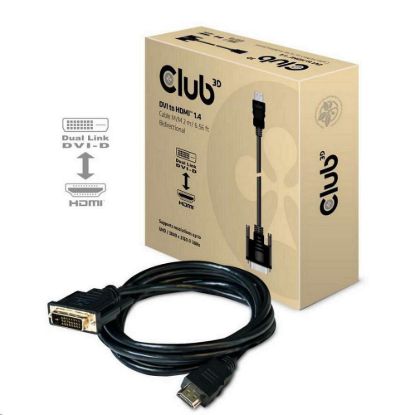 Obrázek Club3D Kabel DVI- D na HDMI 1.4 (M/ M), 2m