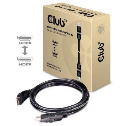 Obrázek Club3D Kabel HDMI 2.0 4K60 Hz UHD, 360 otočné konektory (M/ M), 2m