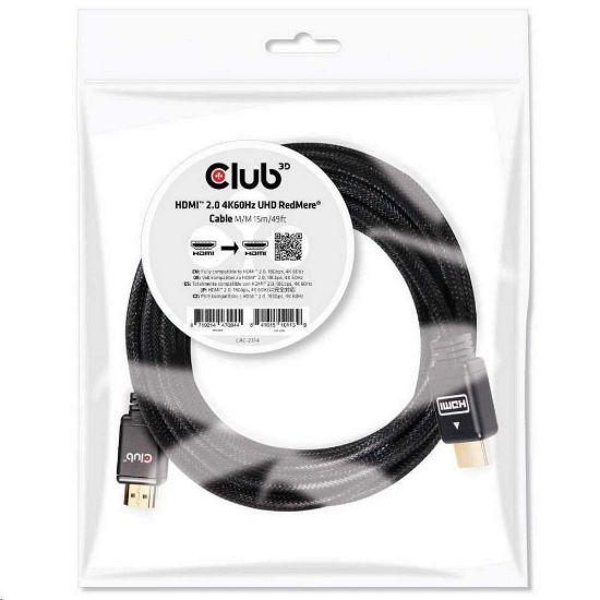 Obrázek Club3D Kabel HDMI 2.0 aktivní, High Speed 4K UHD, Redmere (M/ M), 15m, 28 AWG