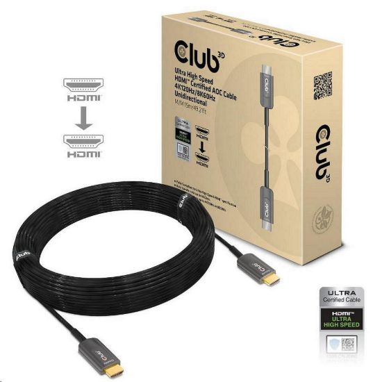Obrázek Club3D Kabel HDMI, Ultra Rychlý HDMI™ Certifikovaný AOC Cable, 4K120 Hz/ 8K60 Hz (M/ M), 15m