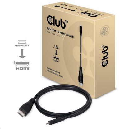 Obrázek Club3D Kabel Micro HDMI na HDMI 2.0 4K60 Hz UHD, (M/ M), 1m