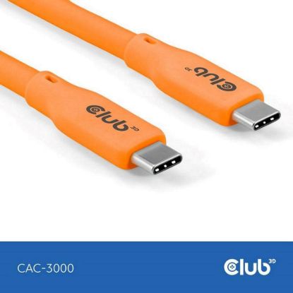 Obrázek Club3D Kabel USB- C 4.0, 20Gbps, 4K60 Hz, PD 240 W, 2m, oranžová