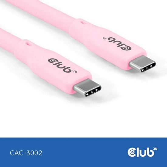 Obrázek Club3D Kabel USB- C 4.0, 20Gbps, 4K60 Hz, PD 240 W, 2m, růžová