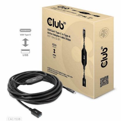 Obrázek Club3D Kabel USB- C na USB- A, Aktivní adaptér/ kabel, 5 Gbps (M/ F), 10m
