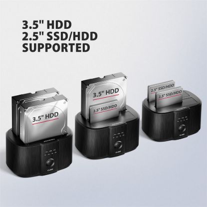 Obrázek AXAGON ADSA- SC, USB- C 5Gbps dokovací stanice pro 2x SATA 6G 2.5"/ 3.5" SSD/ HDD s funkcí klonování