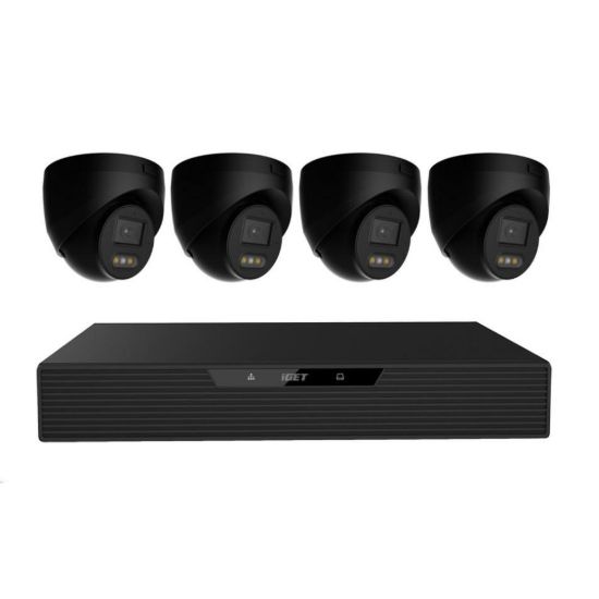 Obrázek iGET N85P4 HOME NVR PoE recorder + 4x black camera, 3K+ (5 MPx) resolution, set