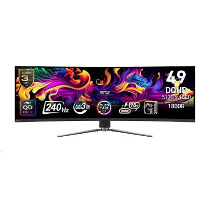 Obrázek MSI LCD MPG 491CQPX QD- OLED, 49", 5120 x 1440, QD- OLED, 0, 03 ms, VESA 100 x 100, Black