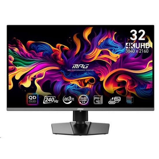 Obrázek MSI LCD MPG 321URX QD- OLED, 31.5", 3840 x 2160, QD- OLED, 0, 03 ms, VESA 100 x 100, Black