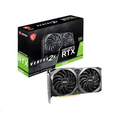 Obrázek BAZAR - MSI VGA NVIDIA GeForce RTX 3060 VENTUS 2X 12G OC, RTX 3060, 12 GB GDDR6, 3xDP, 1xHDMI - Po opravě (Bez…