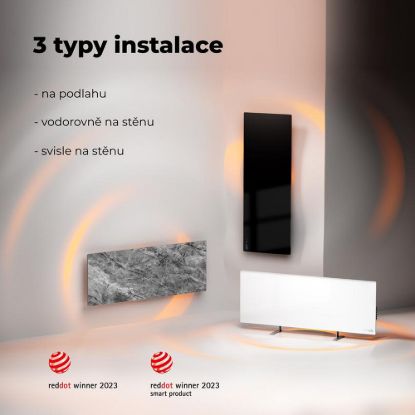 Obrázek AENO GH6s Chytré Topení, infrared + konvekce, tvrzené sklo,LED displej,  700W, Antique marble - LIMITOVANÁ EDICE