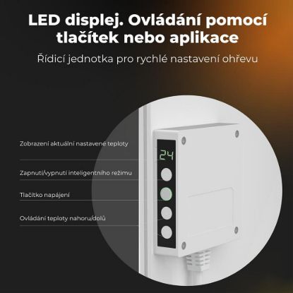 Obrázek AENO GH3s Chytré Topení, infrared + konvekce, tvrzené sklo,LED displej, 700W, Bílá