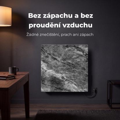 Obrázek AENO GH13s Quadro Chytré Topení, infrared + konvekce, tvrzené sklo, 500W, 50x50cm, Antique marble - LIMITOVANÁ EDICE