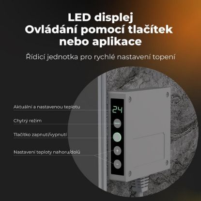Obrázek AENO GH13s Quadro Chytré Topení, infrared + konvekce, tvrzené sklo, 500W, 50x50cm, Antique marble - LIMITOVANÁ EDICE