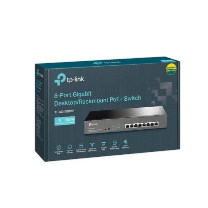 Obrázek TP- Link switch TL- SG1008P v7.4 (P/ N: 1700000462) (8xGbE, 4xPoE+, 64 W, fanless)