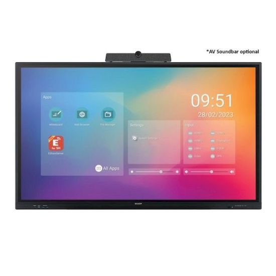 Obrázek Sharp 60005901 86" LC-Series Interactive Display UHD 450 cd/m2 16/7 proof Infrared 20 touch points OPS Slot Android SoC USB-C HDMI-out