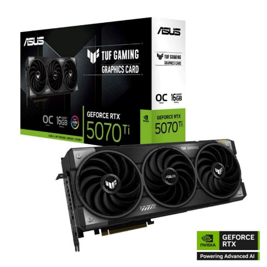 Obrázek ASUS VGA NVIDIA GeForce RTX 5070 Ti TUF GAMING 16 GB OC, 16 GB GDDR7, 3xDP, 2xHDMI