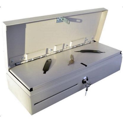 Obrázek Virtuos pokladní zásuvka Flip- top FT- 460C4 - s kabelem, se zamykacím krytem, bílá